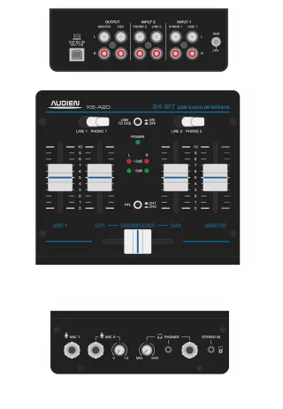 KS-A20 DJ ΜΙΚΤΗΣ 3 ΚΑΝΑΛΙΩΝ ME PFL/CUE & USB