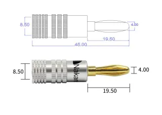XS-P017/B Μαύρη επίχρυση μπανάνα 4mm