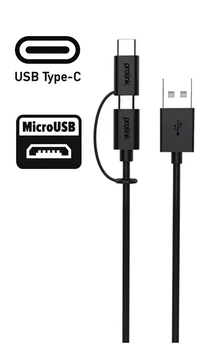 PB496-0100 PROLINK USB 2.0 A – micro USB+TYPE C – 1,00m