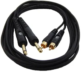 TPC-014A ΚΑΛΩΔΙΟ 2 ΚΑΡΦΙΑ ΑΡΣENIKA 6,3mm – 2 RCA ΑΡΣΕΝΙΚΑ 3,0m