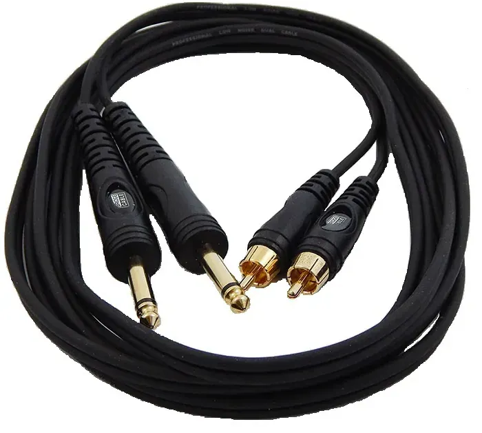 TPC-014A ΚΑΛΩΔΙΟ 2 ΚΑΡΦΙΑ ΑΡΣENIKA 6,3mm – 2 RCA ΑΡΣΕΝΙΚΑ 3,0m