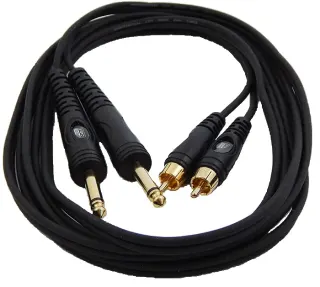TPC-014 ΚΑΛΩΔΙΟ 2 ΚΑΡΦΙΑ ΑΡΣENIKA 6,3mm – 2 RCA ΑΡΣΕΝΙΚΑ 1,5m
