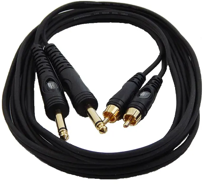 TPC-014 ΚΑΛΩΔΙΟ 2 ΚΑΡΦΙΑ ΑΡΣENIKA 6,3mm – 2 RCA ΑΡΣΕΝΙΚΑ 1,5m