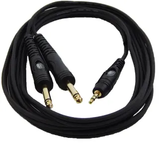 TPC-019 ΚΑΛΩΔΙΟ 2 ΚΑΡΦΙΑ ΑΡΣENIKA 6,3mm – 3,5mm ΑΡΣΕΝΙΚA 1,5m