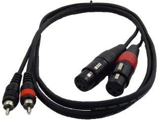 TPC-021 ΚΑΛΩΔΙΟ 2 RCA ΑΡΣΕΝΙΚΑ – 2 XLR ΘΗΛΥΚΑ 1,5m