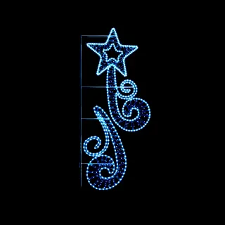 ΕΠΙΣΤΗΛΟ XMAS ΜΟΤΙΒΟ ΜΠΛΕ ΑΣΤΕΡΙ ΜΕ 2 ΚΟΡΔΕΛΕΣ 150LED ΘΕΡΜΟ ΣΤΑΘ.14m ΜΟΝΟΚΑΝΑΛΟΣ 1,5m IP65