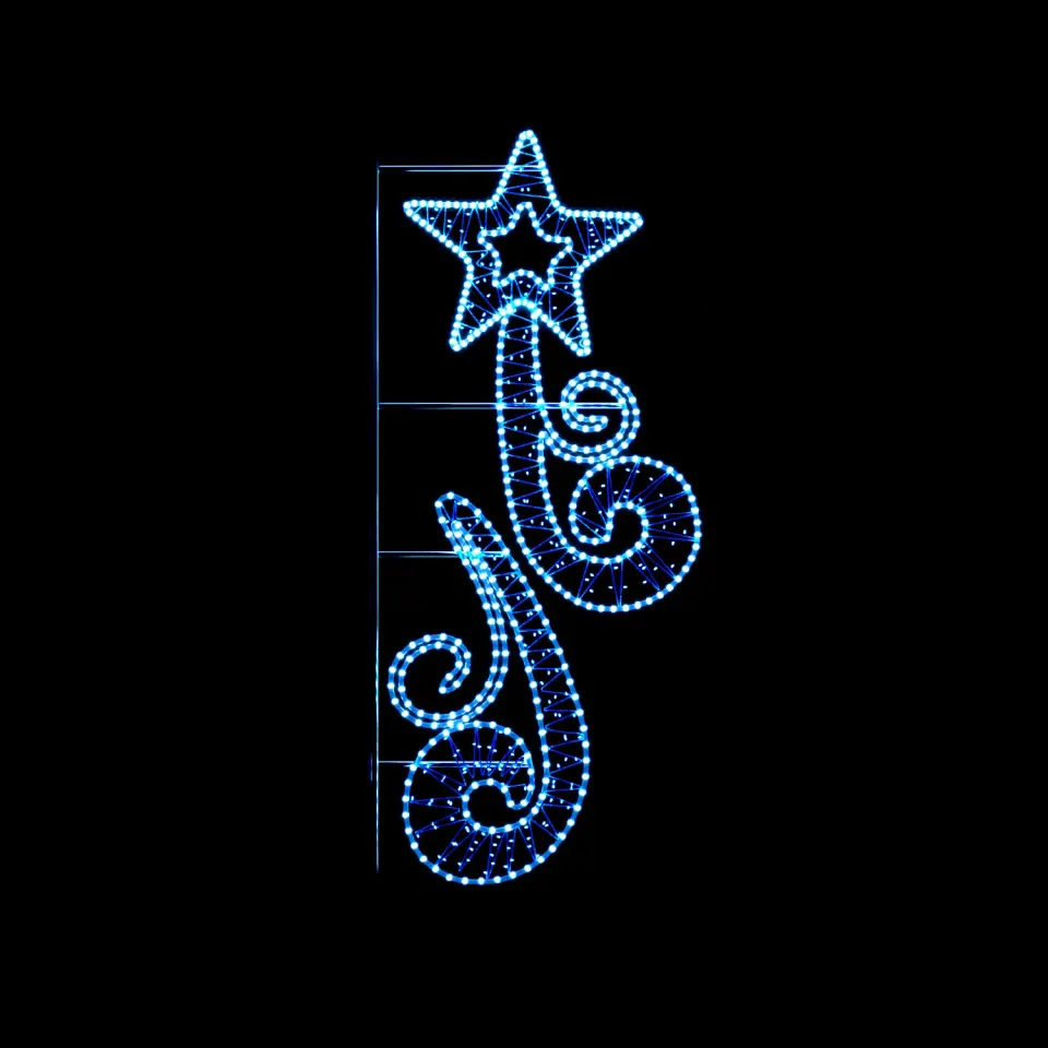 ΕΠΙΣΤΗΛΟ XMAS ΜΟΤΙΒΟ ΜΠΛΕ ΑΣΤΕΡΙ ΜΕ 2 ΚΟΡΔΕΛΕΣ 150LED ΘΕΡΜΟ ΣΤΑΘ.14m ΜΟΝΟΚΑΝΑΛΟΣ 1,5m IP65