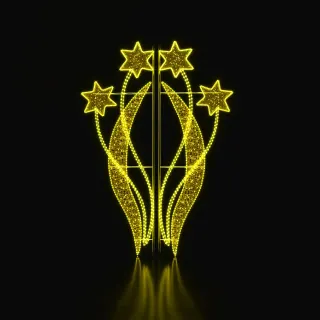 ΕΠΙΣΤΗΛΟ XMAS ΔΙΑΚΟΣΜΗΤΙΚΟ ΜΟΤΙΒΟ 4 ΑΣΤΕΡΙΑ 100LED ΚΙΤΡΙΝΟ ΣΤΑΘΕΡΟ 13m ΜΟΝΟΚΑΝΑΛΟΣ ΦΩΤΟΣΩΛΗΝΑΣ 1,5m ΚΑΛΩΔΙΟ IP65 1850x700x50mm