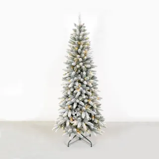 XMAS ΔΕΝΤΡΟ PE/PVC ΠΡΑΣΙΝΟ ΜΕ ΧΙΟΝΙ PRE-LIT 6W 300LED WW IP44 220-240V ΑΝΤΑΠΤ. 1.5M ΚΑΛΩΔΙΟ