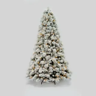 XMAS ΔΕΝΤΡΟ PVC ΠΡΑΣΙΝΟ ΜΕ ΧΙΟΝΙ HARD NEEDLE PRE-LIT 6W 340LED WW IP44 220-240V ΑΝΤΑΠΤ. 1.5M