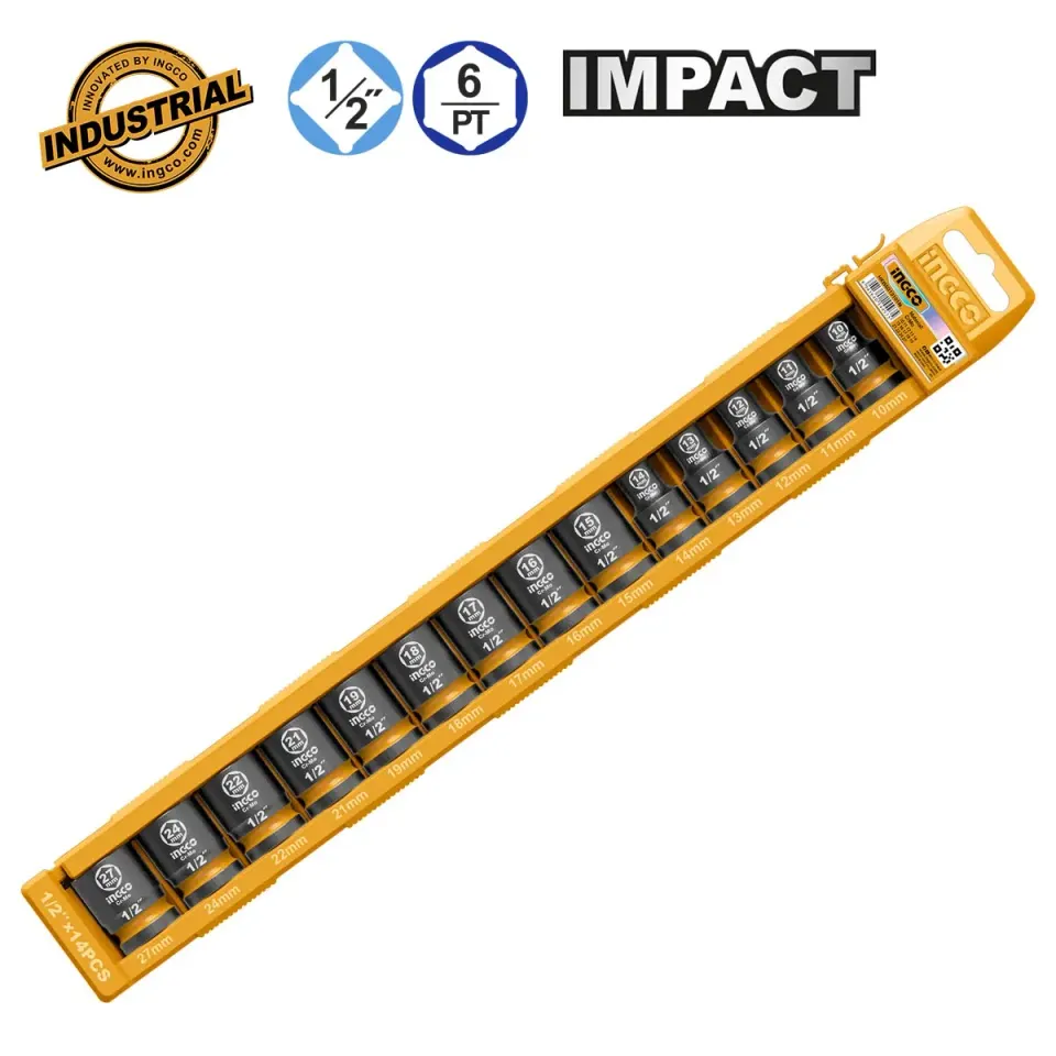 Καρυδάκια Κοντά Impact-Αέρος 1/2″ Σετ 14 τεμ.