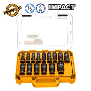 Καρυδάκια Μακριά Impact-Αέρος 1/2″ Σετ 15 τεμ.