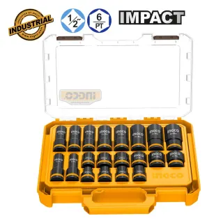 Καρυδάκια Μακριά & Κοντά Impact-Αέρος 1/2″ Σετ 20 τεμ.