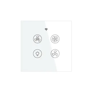 WIFI ΔΙΑΚΟΠΤΗΣ ΑΝΕΜΙΣΤΗΡΑ + ΦΩΤΟΣ ΛΕΥΚΟ N+L 86*86mm