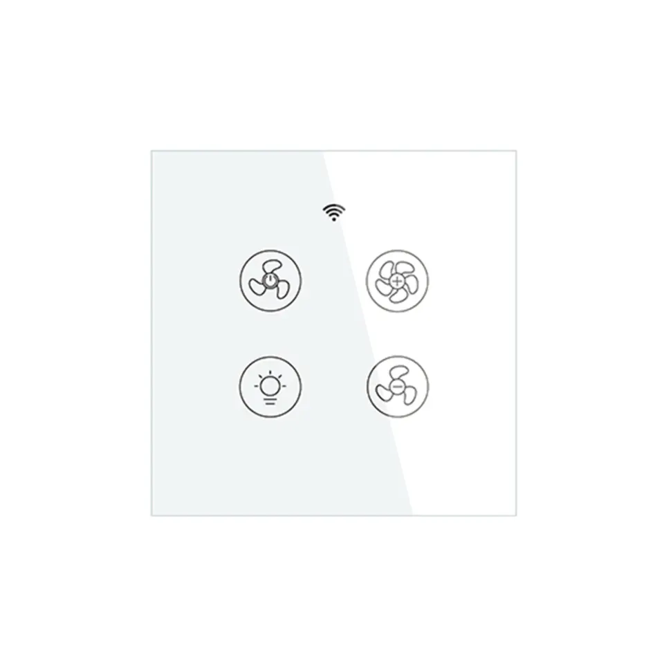 WIFI ΔΙΑΚΟΠΤΗΣ ΑΝΕΜΙΣΤΗΡΑ + ΦΩΤΟΣ ΛΕΥΚΟ N+L 86*86mm