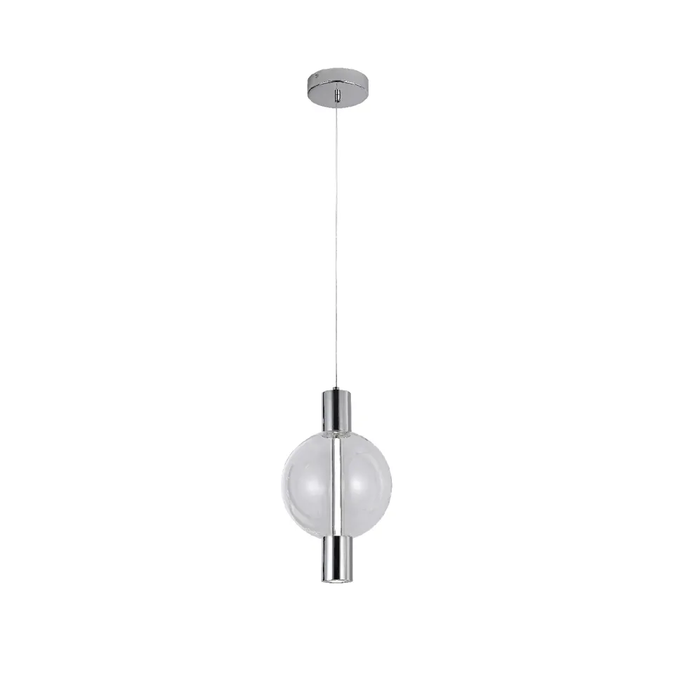 ΚΡΕΜΑΣΤΟ ΦΩΤΙΣΤΙΚΟ ACA HM25139SM ΧΡΩΜΙΟ ΔΙΑΦΑΝΕΣ LED 5W + DOWNLIGHT 5W 3000K IP20 D20XH120CM
