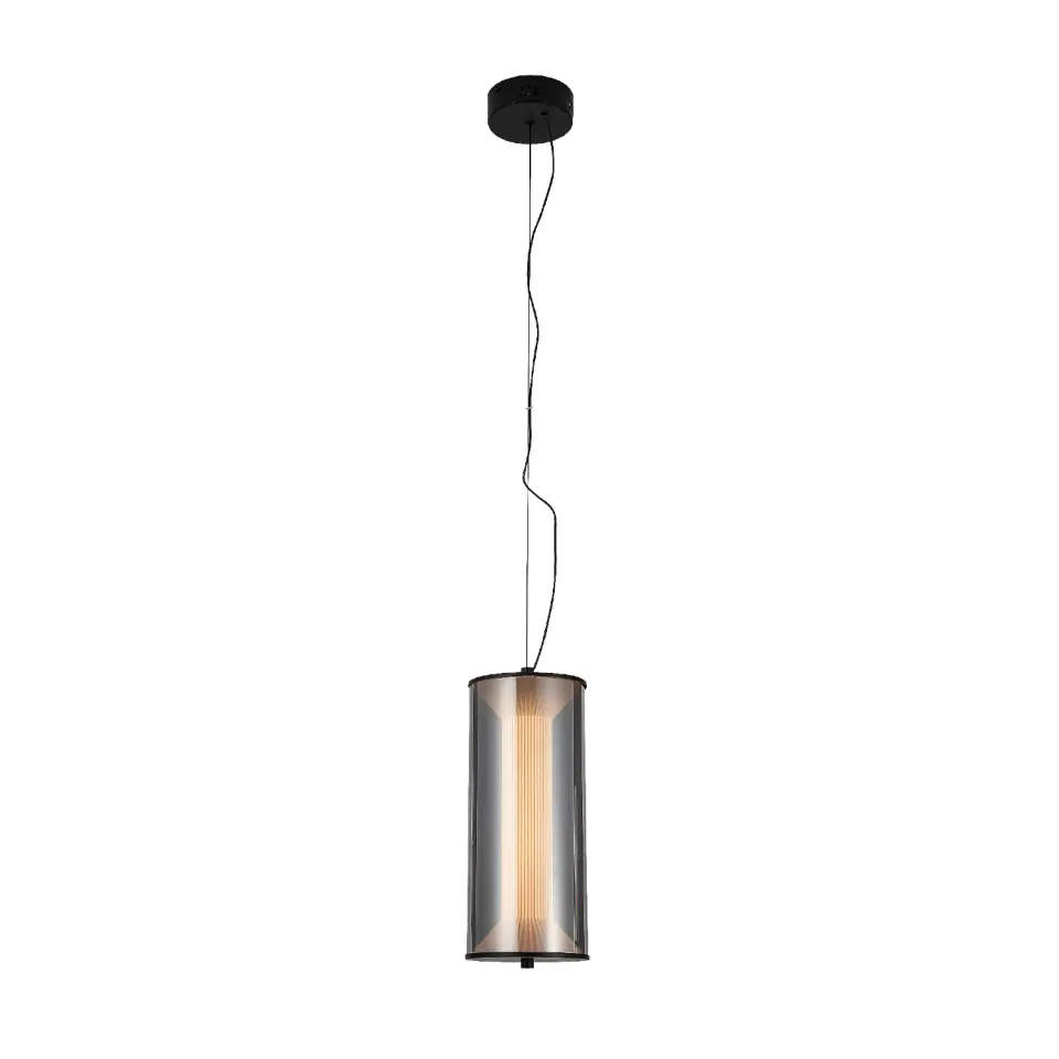 ΚΡΕΜΑΣΤΟ ΦΩΤΙΣΤΙΚΟ ACA HM250481SM ΜΑΥΡΟ ΦΙΜΕ ΓΥΑΛΙ LED 15W 2700K-3000K-4000K IP20 D15XH120CM