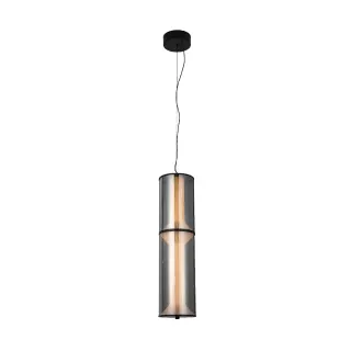 ΚΡΕΜΑΣΤΟ ΦΩΤΙΣΤΙΚΟ ACA HM250482SM ΜΑΥΡΟ ΦΙΜΕ ΓΥΑΛΙ LED 19W 2700K-3000K-4000K IP20 D15XH120CM