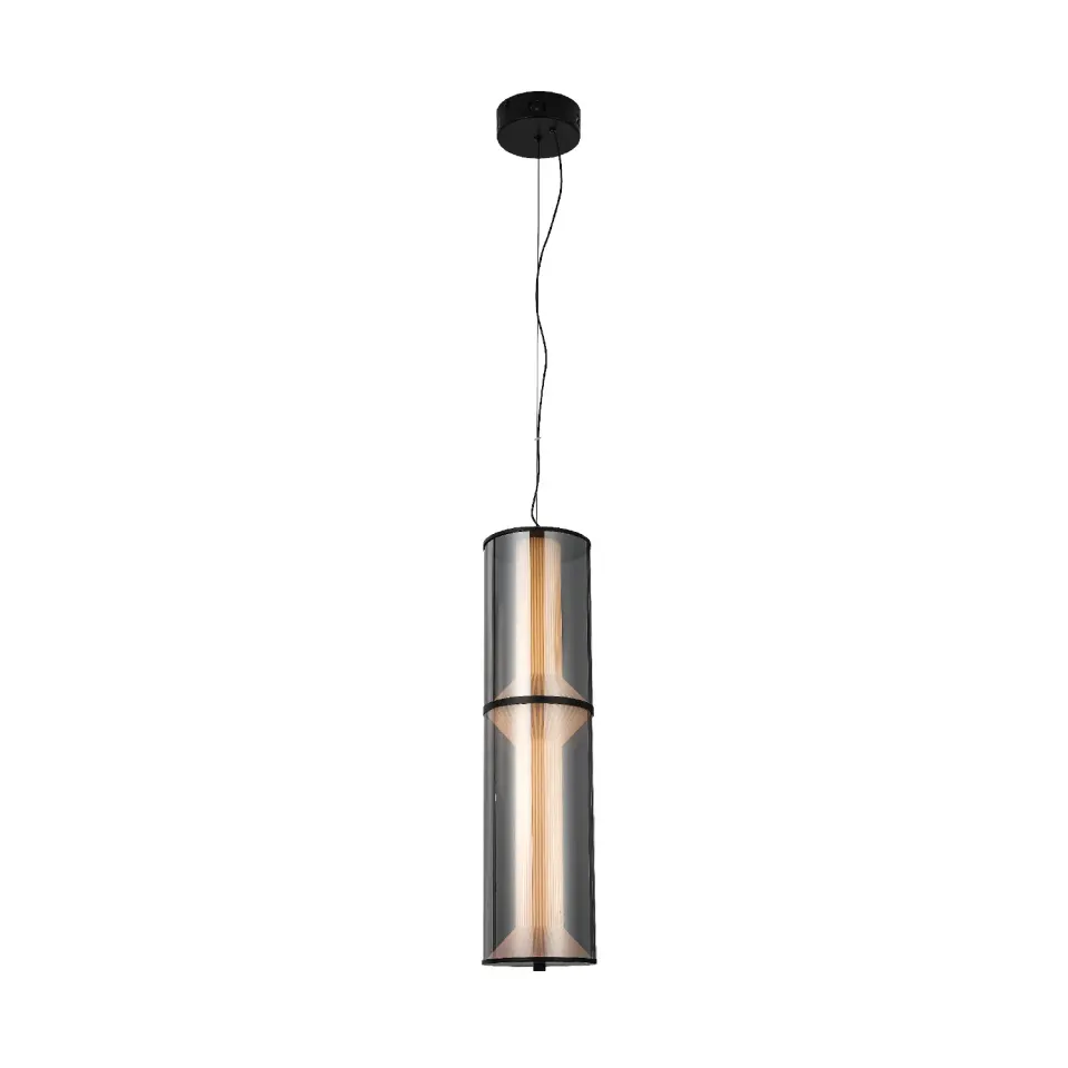 ΚΡΕΜΑΣΤΟ ΦΩΤΙΣΤΙΚΟ ACA HM250482SM ΜΑΥΡΟ ΦΙΜΕ ΓΥΑΛΙ LED 19W 2700K-3000K-4000K IP20 D15XH120CM