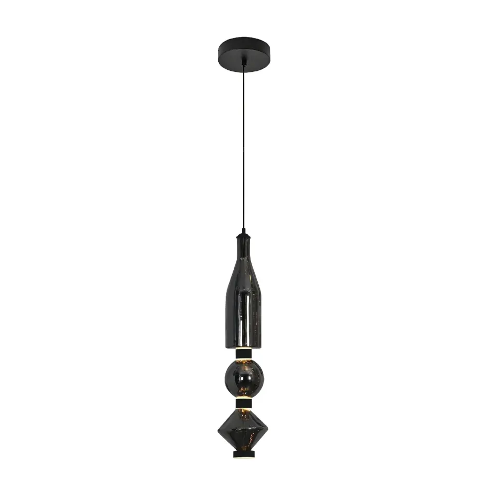ΚΡΕΜΑΣΤΟ ΦΩΤΙΣΤΙΚΟ ACA HM2503ABC ΜΑΥΡΟ ΦΙΜΕ ΓΥΑΛΙ LED 15W 3000K-4000K-6000K IP20 D19XH150CM