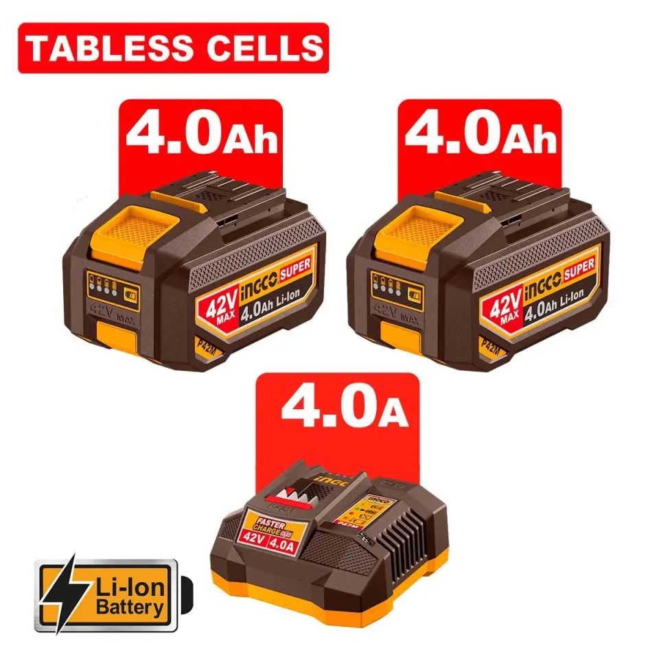 Κρουστικό Δραπανοκατσάβιδο Compact Μπαταρίας 42V Li-Ion 169Nm με Jacobs Τσοκ, τεχνολογία Tabless Cells